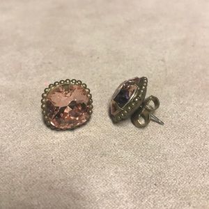 Sorrelli Jewelry - Antique gold vintage rose cushion cut studs Sorrelli Jewelry - Antique gold vintage rose cushion cut studs